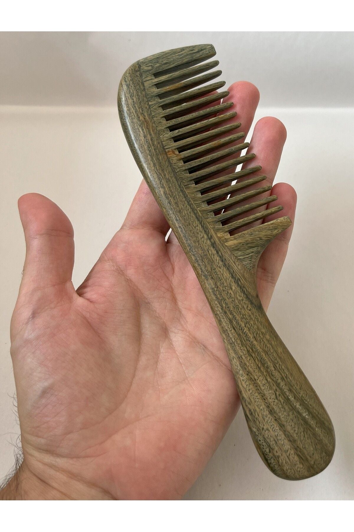 Sorendy Sandal Ağaçı Kaplamalı 20 cm AT-109 Pelesenk Tarak Geniş Dişli Ahşap Saç Tarağı