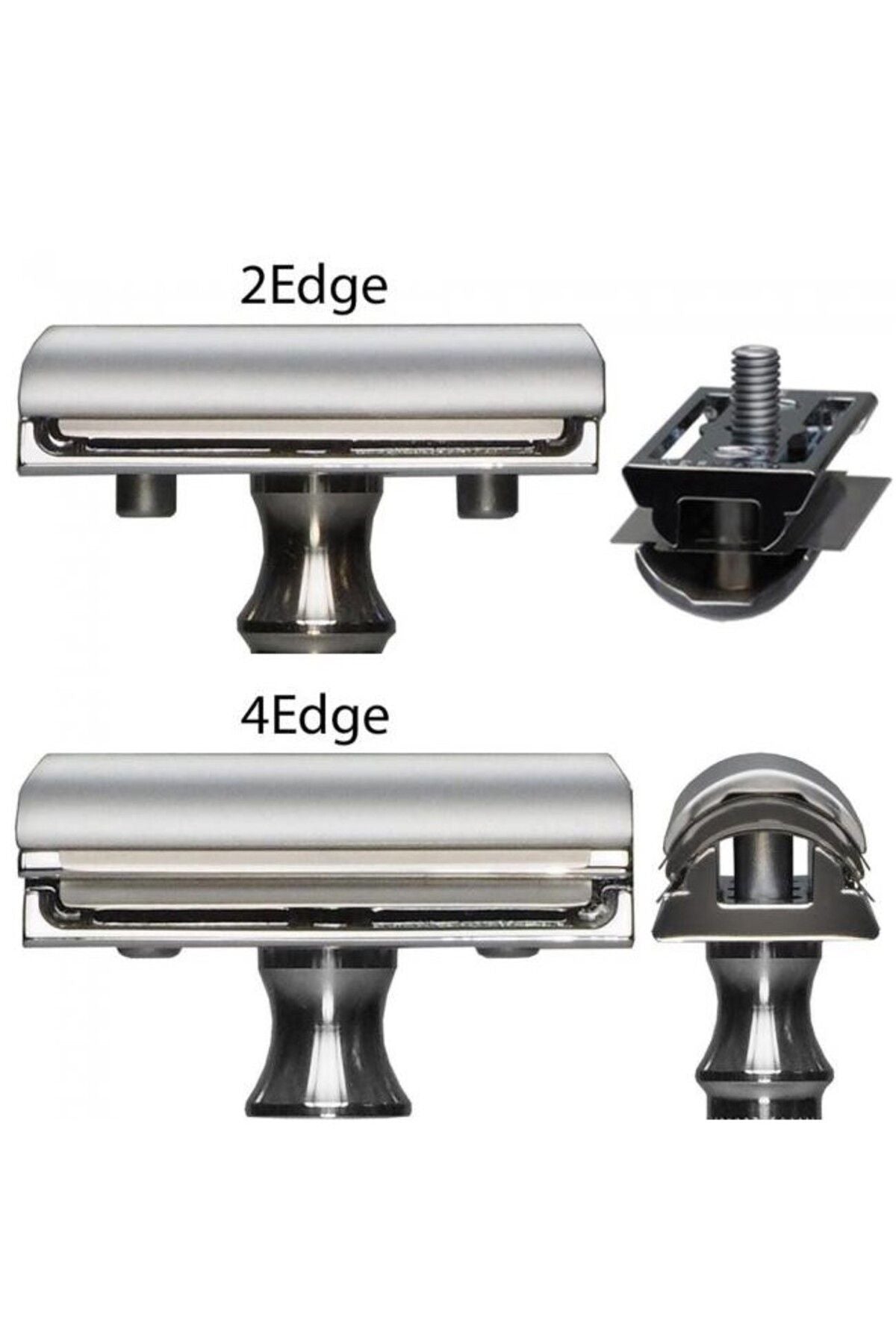 Razolution Solingen 4 Edge Çift Jiletli Sakal Tıraş Makinası Klasik Islak Traş 85601 Silikon Saplı