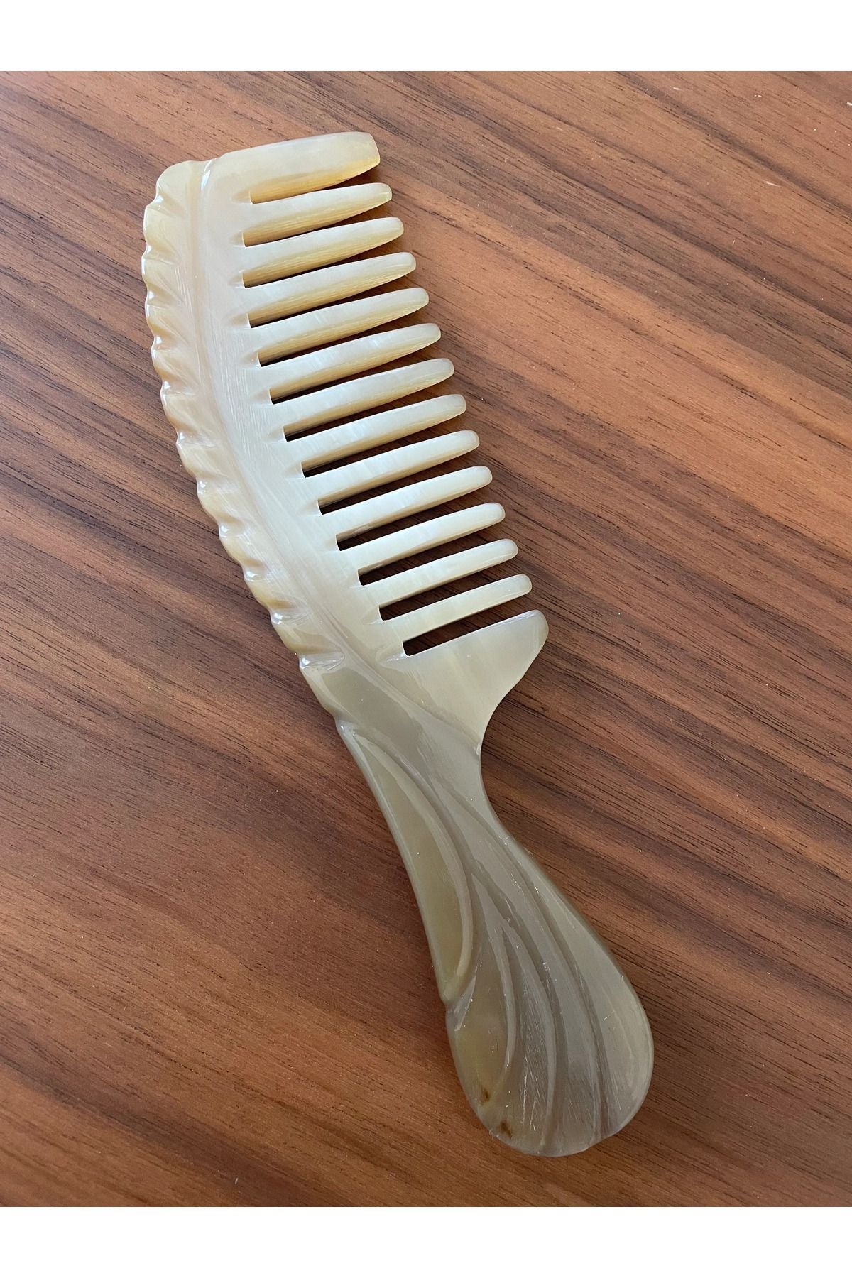 Sorendy Doğal Kemik Tarak Kt-131 - 19 Cm Seyrek Kalın Dişli Kıvırcık Saçlar Saç Tarağı El Yapımı