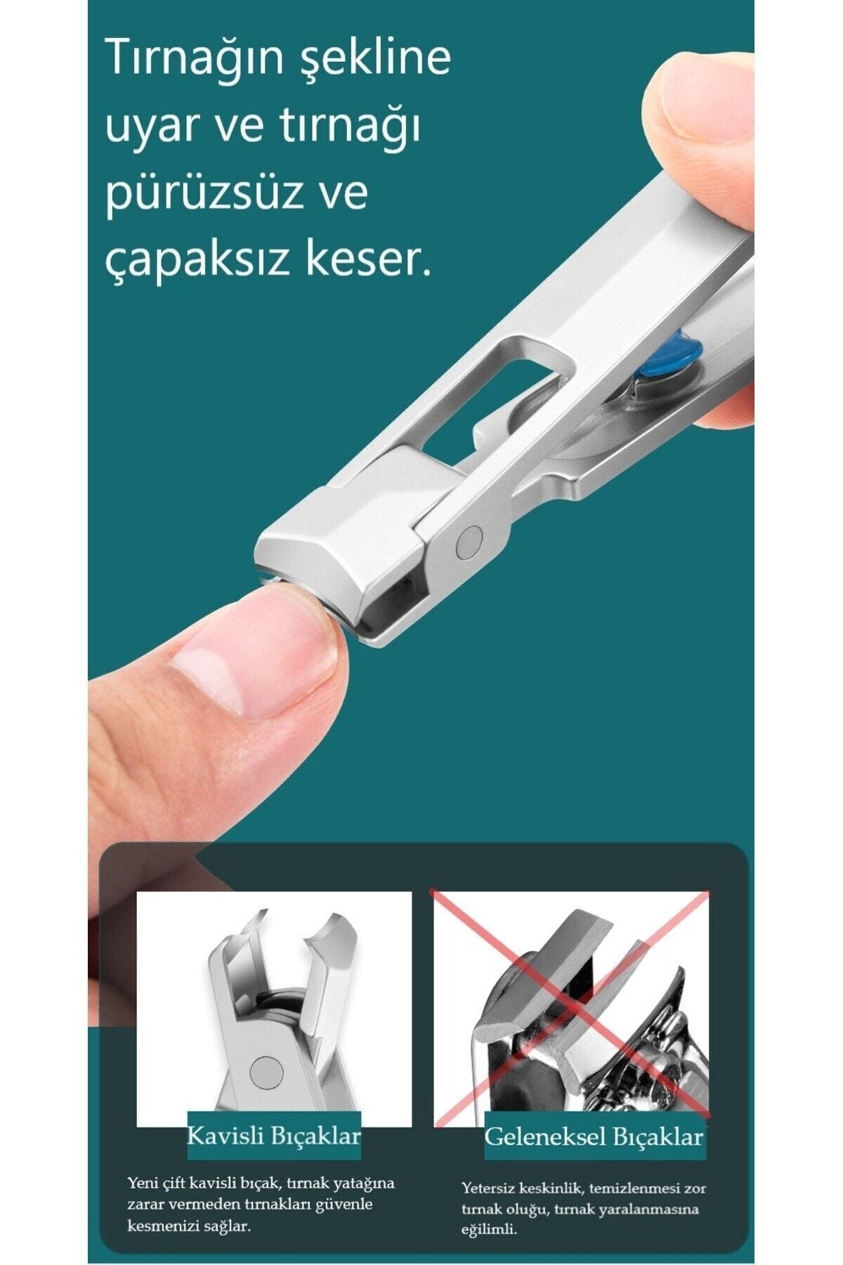 Rex AC-7 Geniş Ağızlı Kalın Sert ve Mantarlı Tırnaklar için El ve Ayak Tırnak Makası Yüksek Kalite