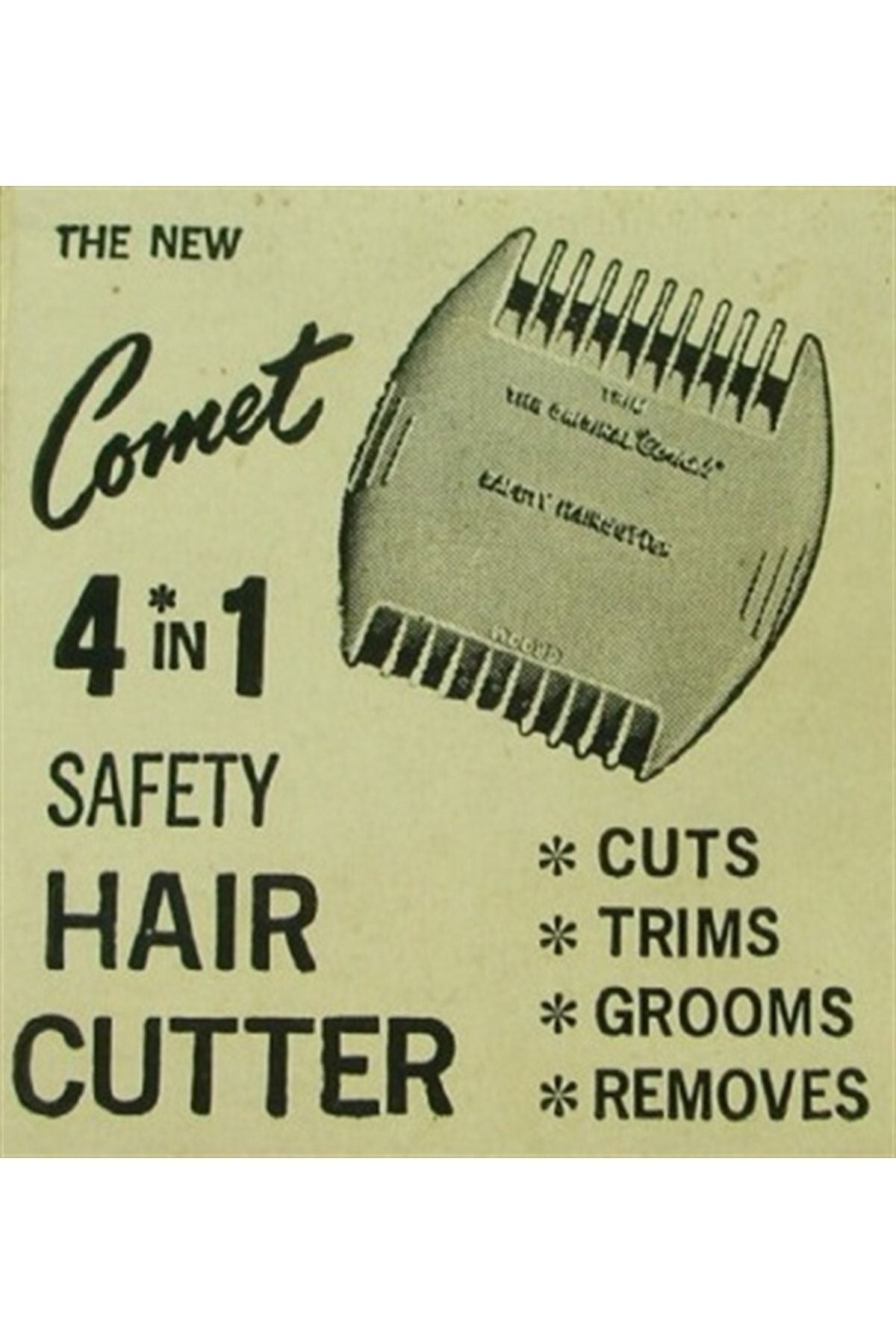 Comet 4in1 Retro Tıraş Aleti Manuel Saç Düzeltme Ve Jiletli Tarak Evde Tıraş Saç Usturası Tarağı