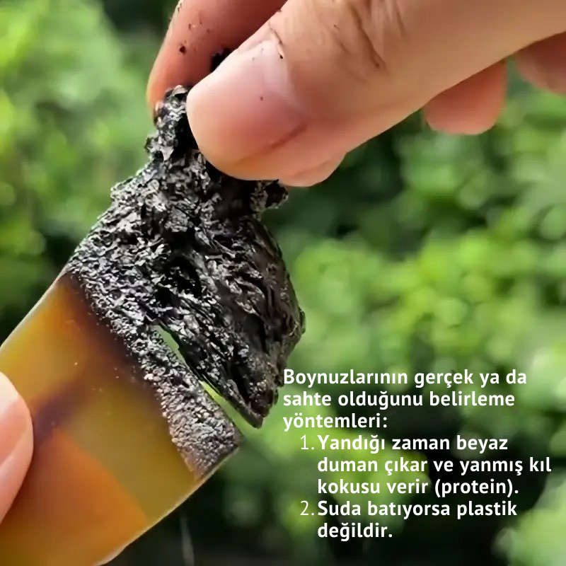 Mini Saplı Çanta Tarağı Doğal Kemik Tarak Boynuz Saç Tarağı El Yapımı Saplı Mini KT-148 - 16 CM