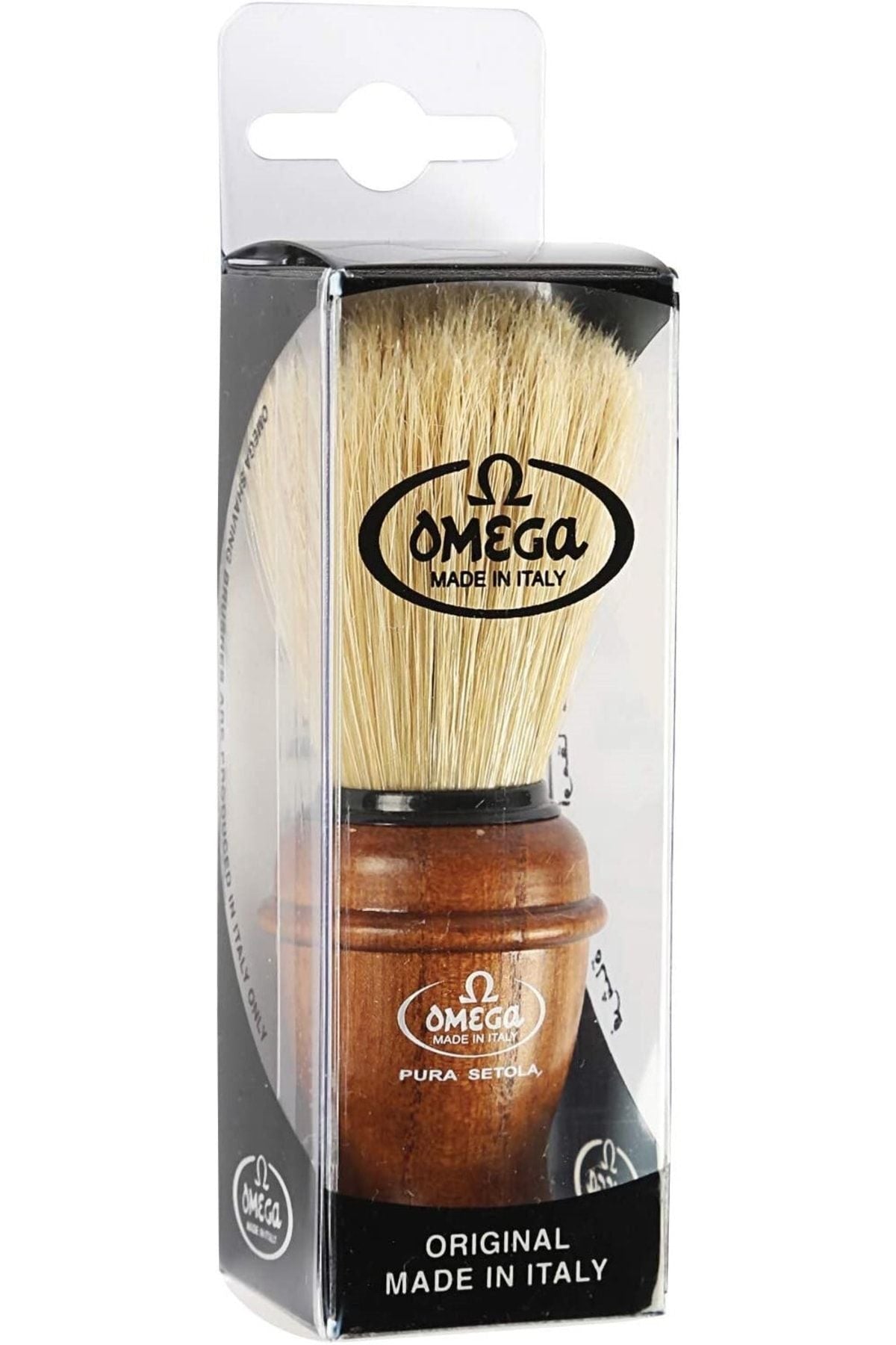 Omega 11137 Doğal Kıl Tıraş Fırçası Italyan Gerçek Kıldan Sakal Köpüğü Fırçası Ahşap Saplı Klasik