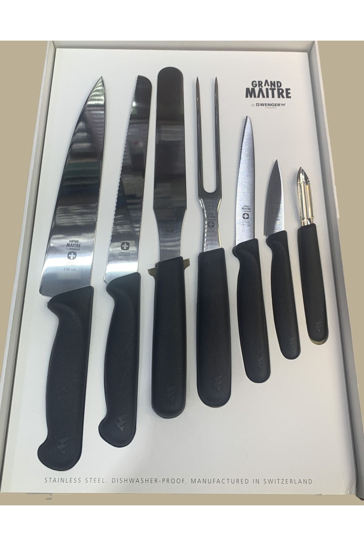 Grand Maitre 310132 Profesyonel Şef Bıçak Seti Paslanmaz Çelik Isviçre Malı Chef Bıçağı Set 7
