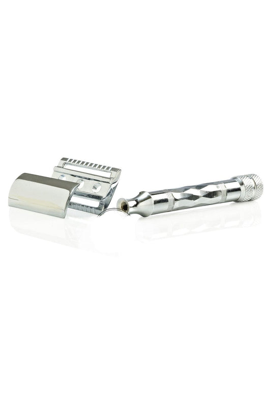 Parker 62r Geleneksel Tıraş Makinesi Üç Parçalı Krom Çift Kenarlı Tıraş Bıçağı Sakal Düz