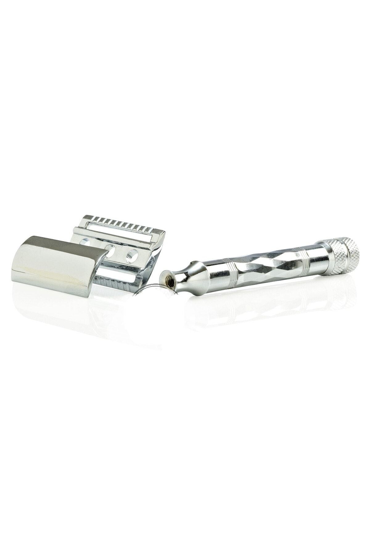 Parker 62r Geleneksel Tıraş Makinesi Üç Parçalı Krom Çift Kenarlı Tıraş Bıçağı Sakal Düz