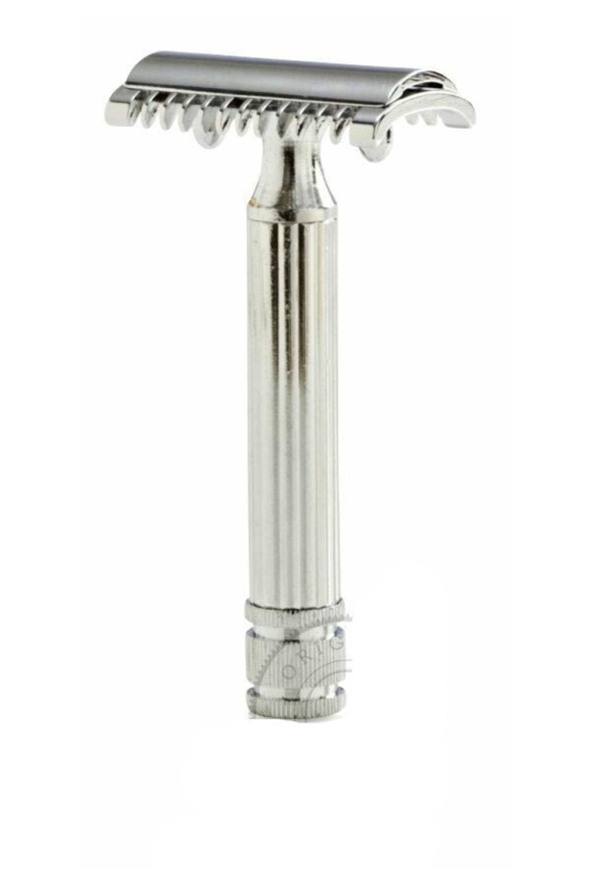 Fatip 42107 Grande Geleneksel Tıraş Makinesi Üç Parçalı Krom Jiletli Çift Kenarlı Tıraş Bıçağı Sakal