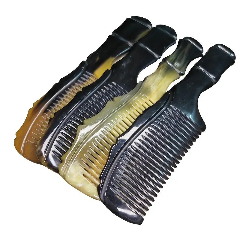 Mini Saplı Çanta Tarağı Doğal Kemik Tarak Boynuz Saç Tarağı El Yapımı Saplı Mini KT-148 - 16 CM