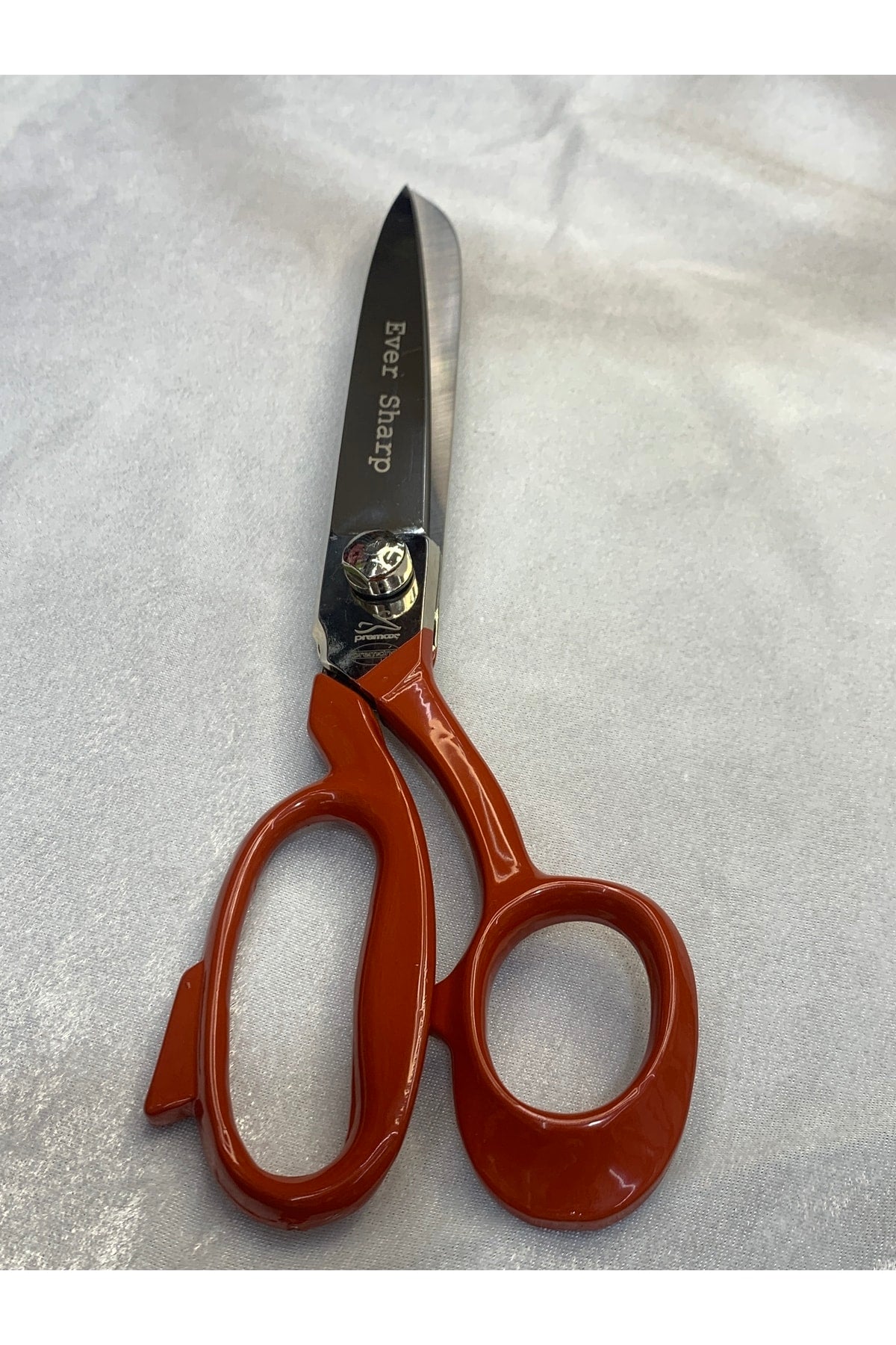 Premax 12 Inç Terzi Tekstil Makası Deri Ve Kumaş Kot Keser Makas 31 Cm Çelik Büyük Kırmızı Saplı