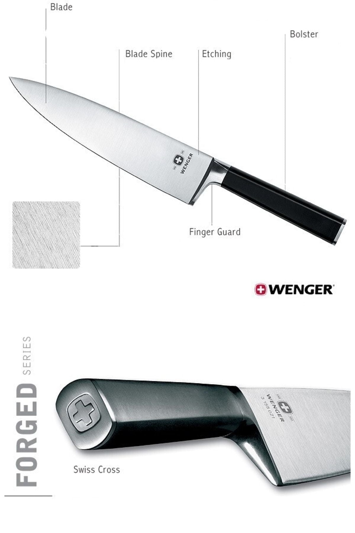 Wenger 3155026 Isviçre Malı Dövme Şef Aşçı Bıçağı 26 Cm Paslanmaz Çelik Geniş Ağızlı Şef Aşçı Bıçak