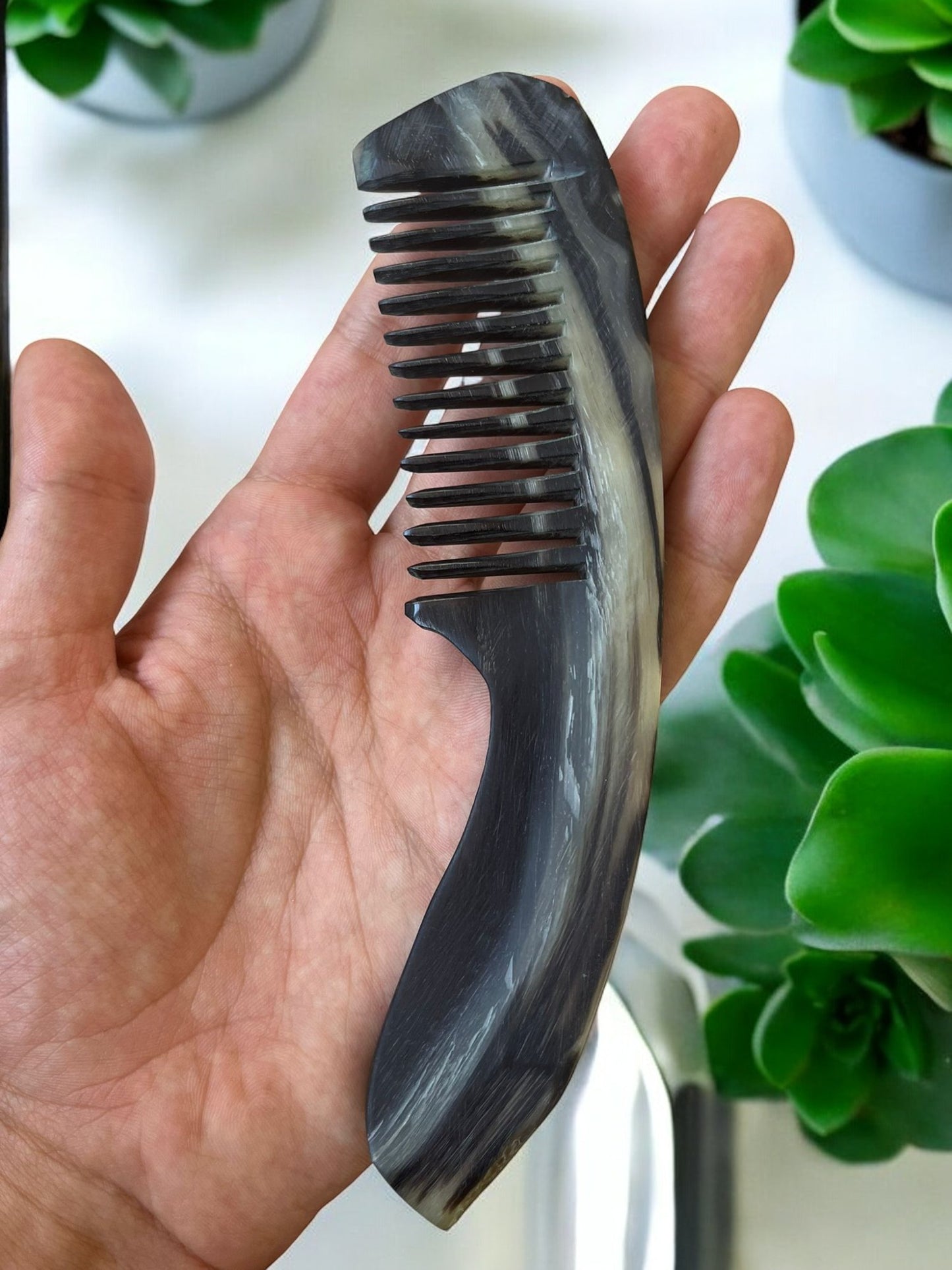 Sorendy Yerli Üretim Koç Boynuzu Kemik Tarak Türk Malı KT-141 El Yapımı Saplı 16 - 19 cm arası