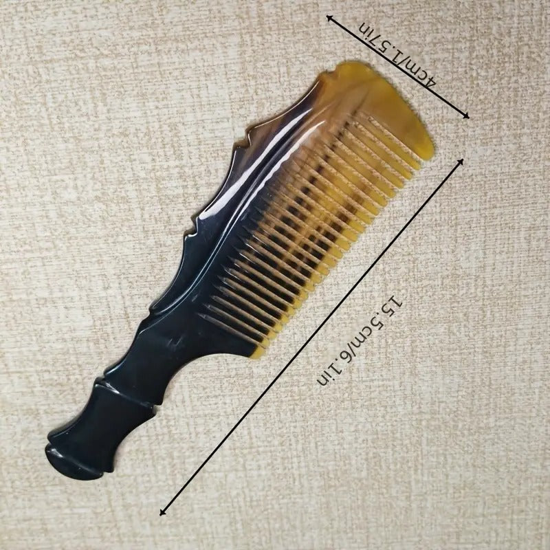 Mini Saplı Çanta Tarağı Doğal Kemik Tarak Boynuz Saç Tarağı El Yapımı Saplı Mini KT-148 - 16 CM