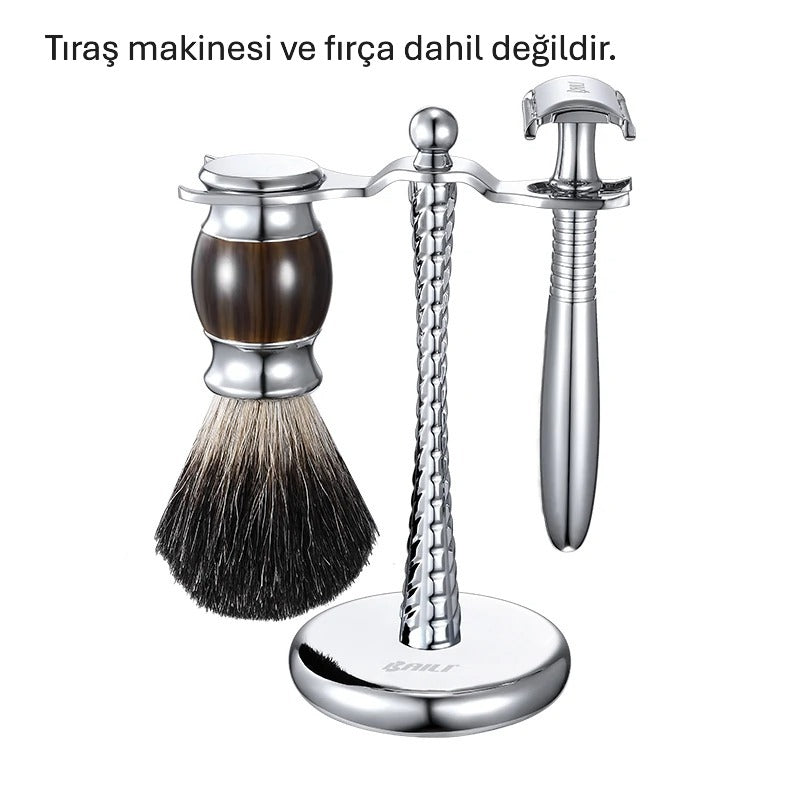 Tıraş Makinesi ve Sakal Fırçası Standı Antika Görünümlü Ağırlıklı K-19 Çinko Gövde