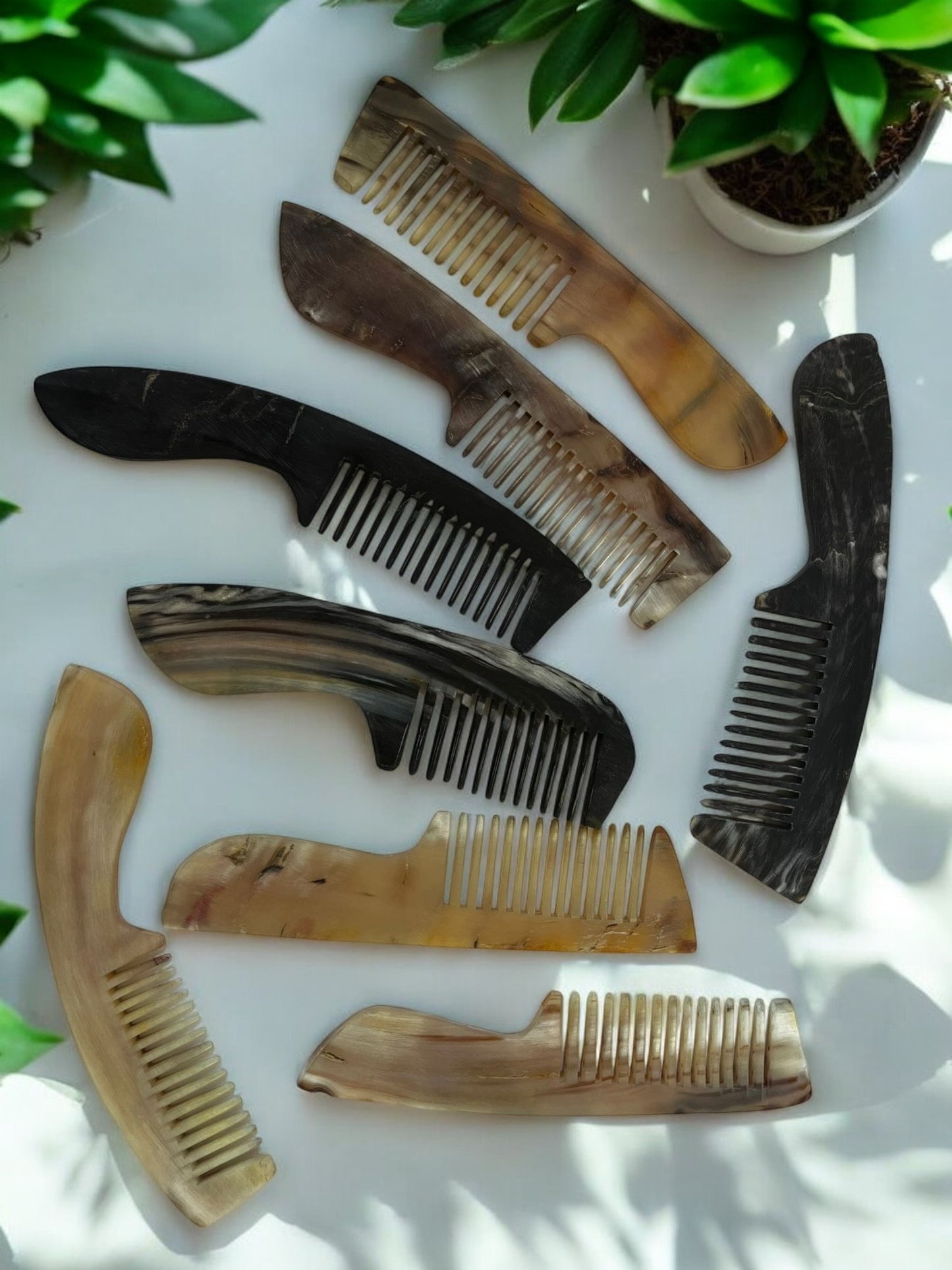 Sorendy Yerli Üretim Koç Boynuzu Kemik Tarak Türk Malı KT-141 El Yapımı Saplı 16 - 19 cm arası
