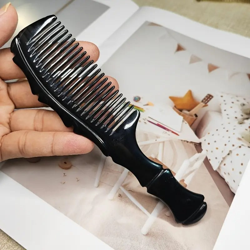 Mini Saplı Çanta Tarağı Doğal Kemik Tarak Boynuz Saç Tarağı El Yapımı Saplı Mini KT-148 - 16 CM