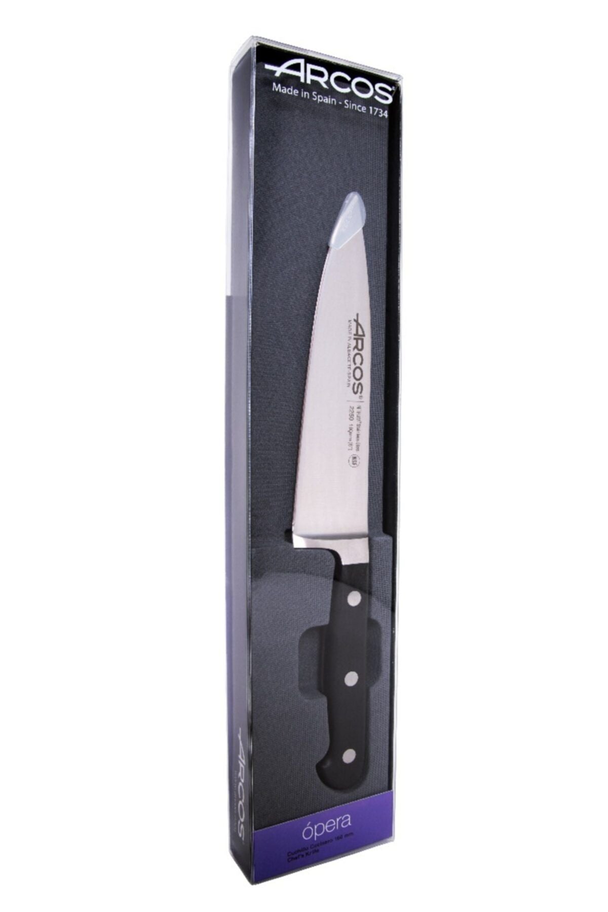 Arcos 2550 Profesyonel Şef Aşçı Bıçağı Nitrum Paslanmaz Çelik Bıçak Mutfak 16 Cm