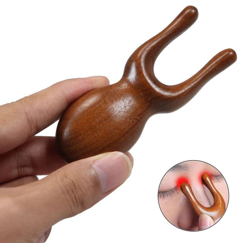 Göz Masaj Aleti Burun Kemiği Şekillendirici Akupresür Gua Sha Ahşap Yüz El Masajı Ahşap AT-124
