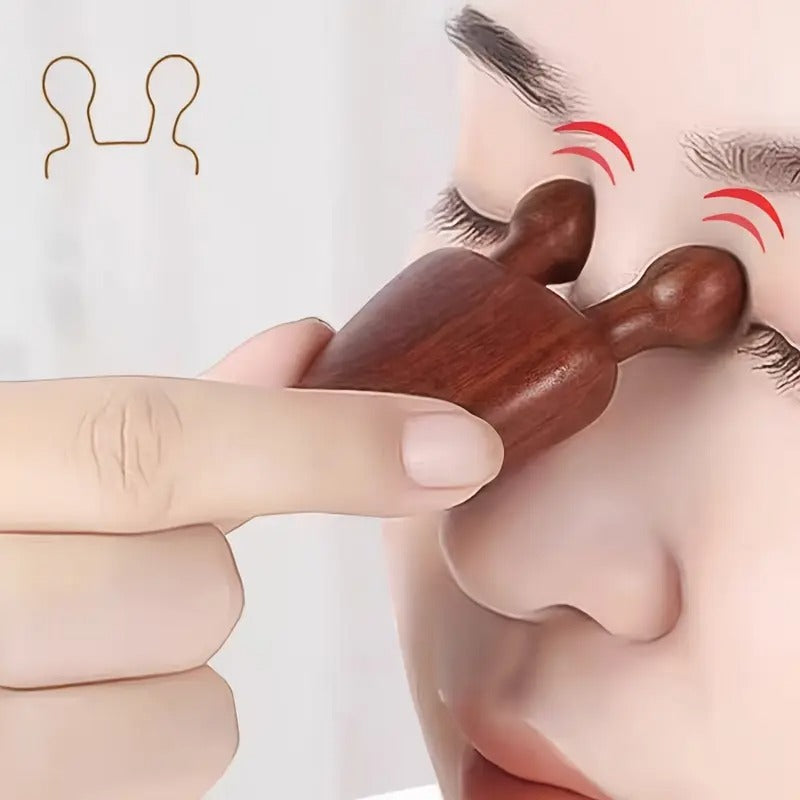 Göz Masaj Aleti Burun Kemiği Jawline Şekillendirici Akupresür Ahşap Meridyen Yüz Masajı Ahşap AT-128