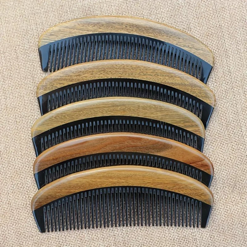 Sandal Ağaçı Kaplamalı Kemik Dişli Tarak Ahşap Saç Tarağı 16 cm AT-130