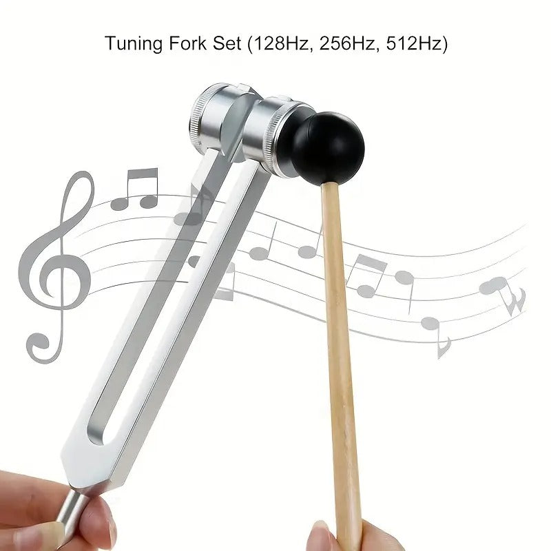3'lü Akort Çatalı Seti Fork Meditasyon Müzik Solfej Çatalı Yoga Terapi Enerji Çakra 528 hz Frekans