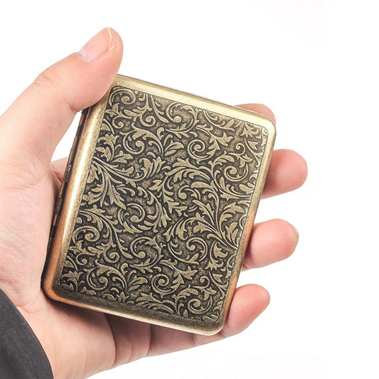 
Kısa Sigara Tabakası Kutusu Retro Tasarım Çift Taraflı Tabla Saklama Kutusu ST-106 Metal 95 mm