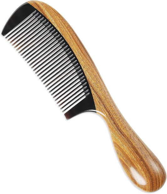 Sorendy Pelesenk Ağaçı Kaplamalı Kemik Dişli Tarak Ahşap Saç Tarağı 20 cm AT-126 Saplı