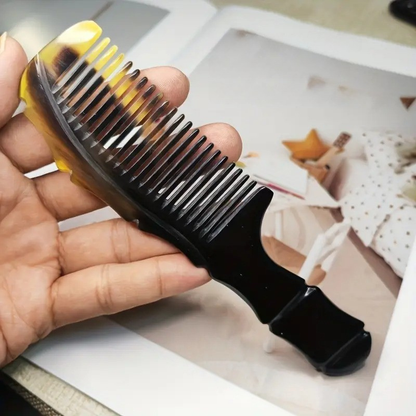 Mini Saplı Çanta Tarağı Doğal Kemik Tarak Boynuz Saç Tarağı El Yapımı Saplı Mini KT-148 - 16 CM