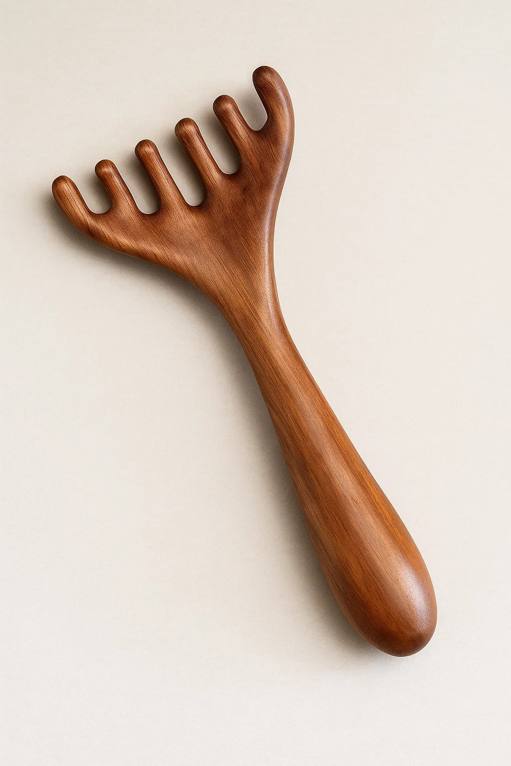 Ahşap Saç Derisi Masaj Tarağı  Aleti Saplı Tarak Meridyen Gua Sha Masaj Aparatı  Tarak AT-138