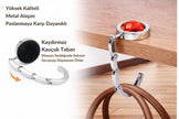 Kristal Taşlı Masa Kenarı Çanta Askısı Katlanır Asma Aparatı Metal Askılık CTA-106 - Kırmızı -1 Adet