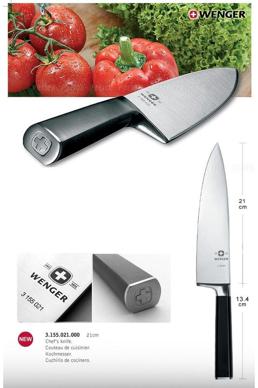 3155021 Isviçre Malı Dövme Şef Aşçı Bıçağı Paslanmaz Çelik Geniş Ağızlı Şef Aşçı Bıçak 21 Cm Pro