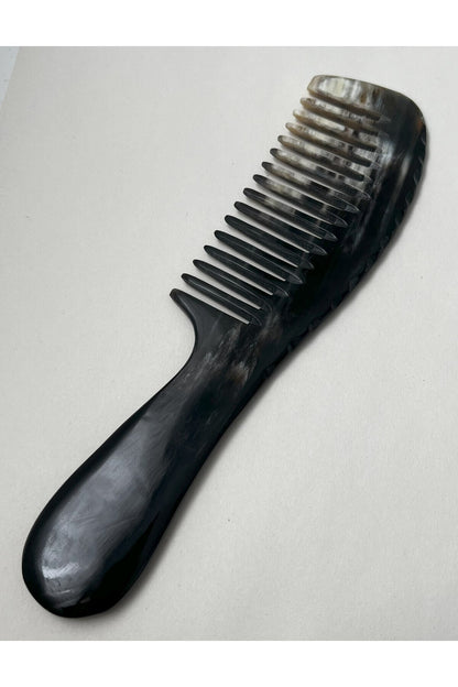 Sorendy Saplı Kemik Tarak Doğal 19 Cm Kt-132 Sığır Boynuzu El Yapımı Geniş Diş Aralıklı Kemik Tarağı