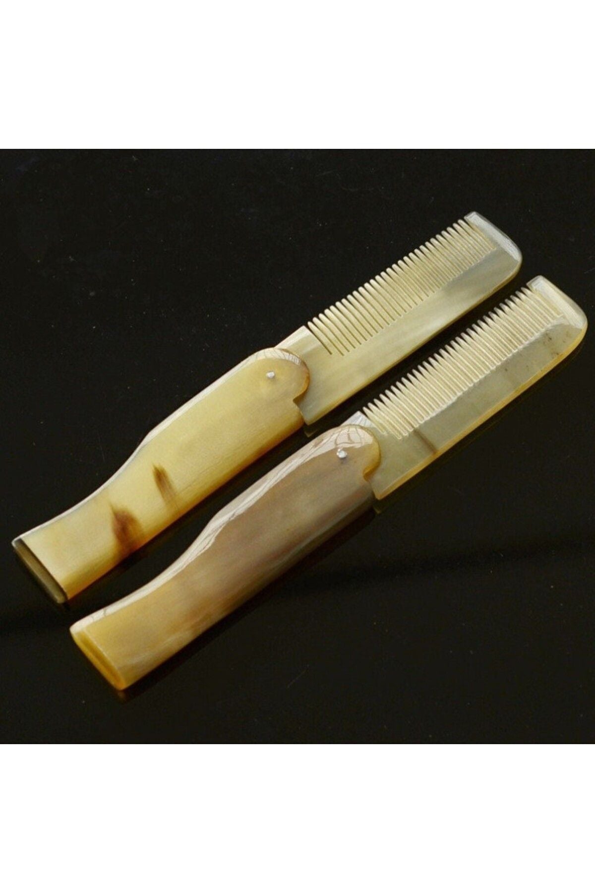 
Sorendy Katlanabilir Cep Boy Kt-109 Ustura Sığır Boynuzu Doğal Kemik Tarak Hakiki El Yapımı Katlanır