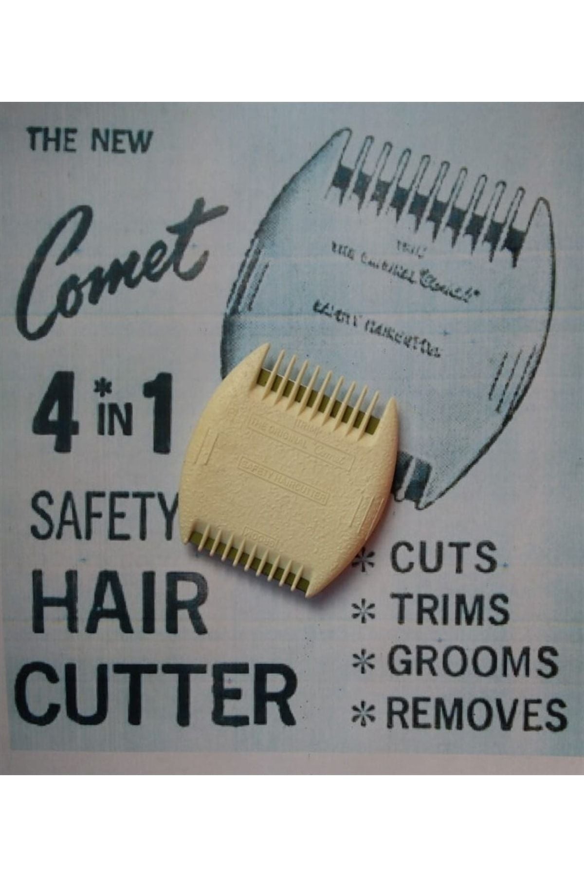 
Comet 4in1 Retro Tıraş Aleti Manuel Saç Düzeltme Ve Jiletli Tarak Evde Tıraş Saç Usturası Tarağı