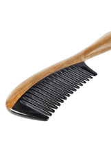 Sorendy Pelesenk Ağaç Kaplamalı Kemik Tarak 20 cm AT-105 Geniş Dişli Ahşap Saç Tarağı  Doğal
