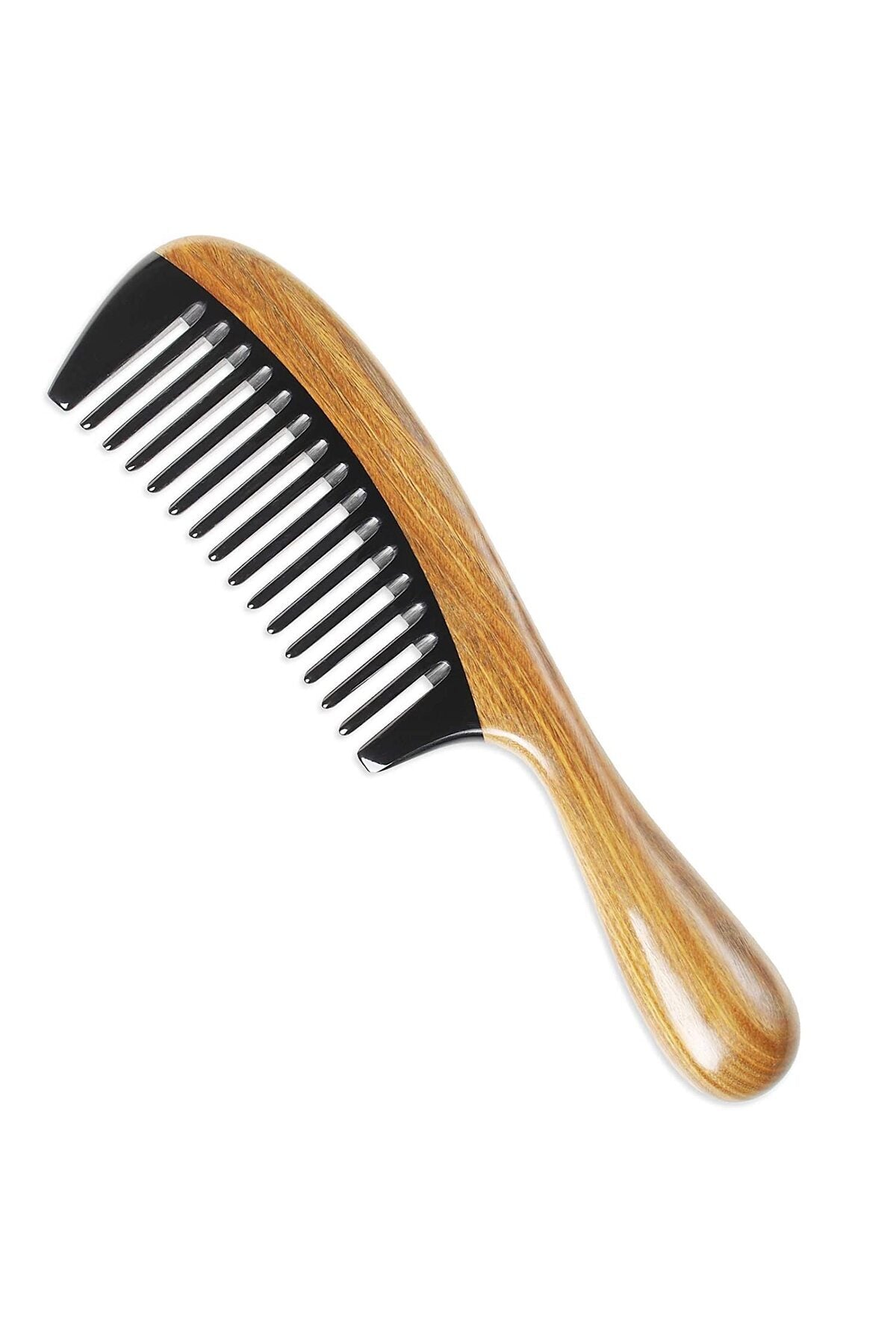 Sorendy Pelesenk Ağaç Kaplamalı Kemik Tarak 20 cm AT-105 Geniş Dişli Ahşap Saç Tarağı  Doğal