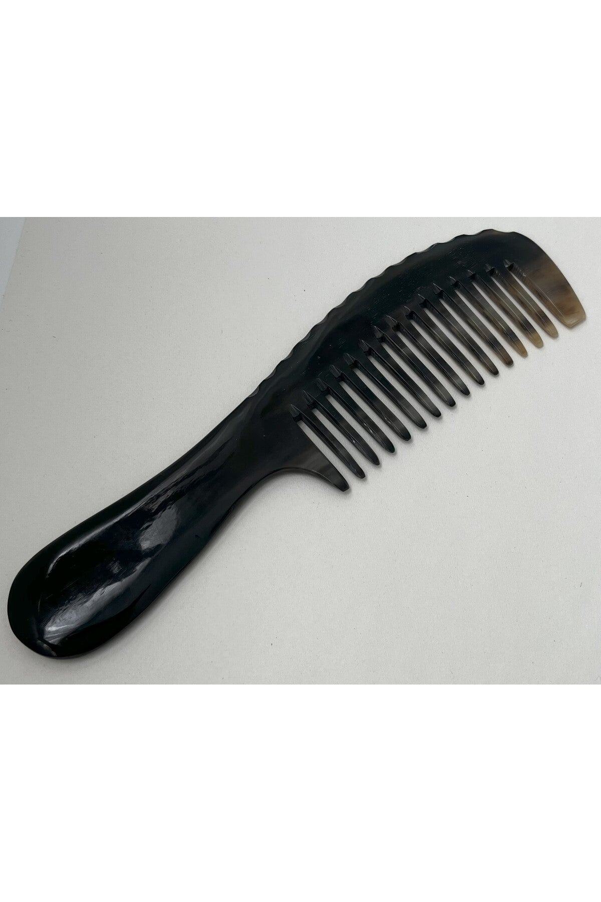 Sorendy Saplı Kemik Tarak Doğal 19 Cm Kt-132 Sığır Boynuzu El Yapımı Geniş Diş Aralıklı Kemik Tarağı