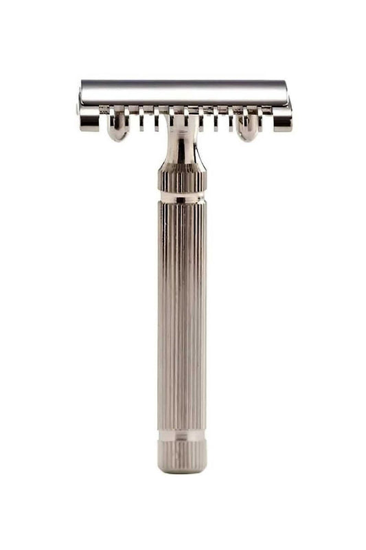 Fatip 42100 Grande Geleneksel Tıraş Makinesi Üç Parçalı Nikel Jiletli Çift Kenarlı Sakal Bıçağı