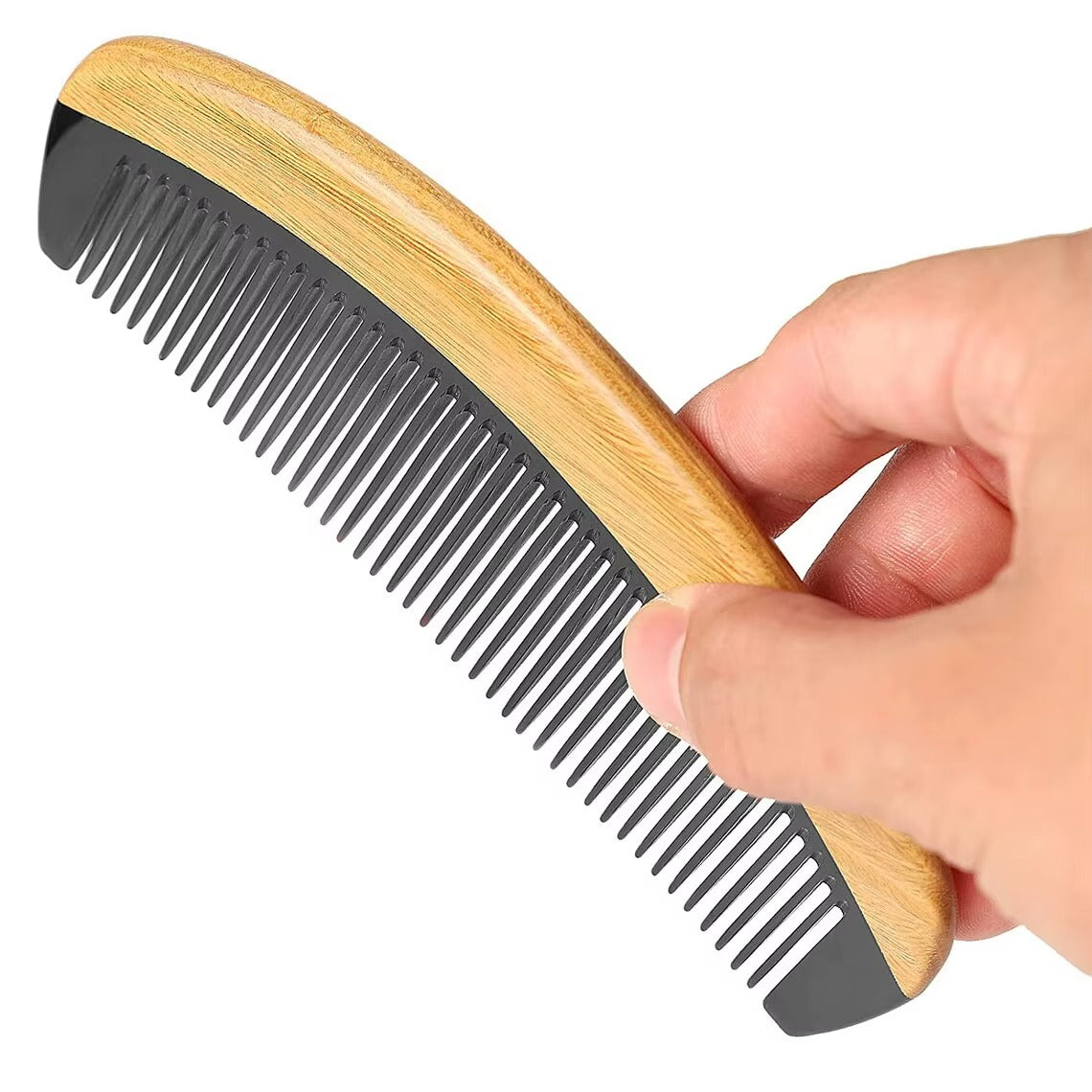 Sandal Ağaçı Kaplamalı Kemik Dişli Tarak Ahşap Saç Tarağı 14 cm - 16 cm AT-130