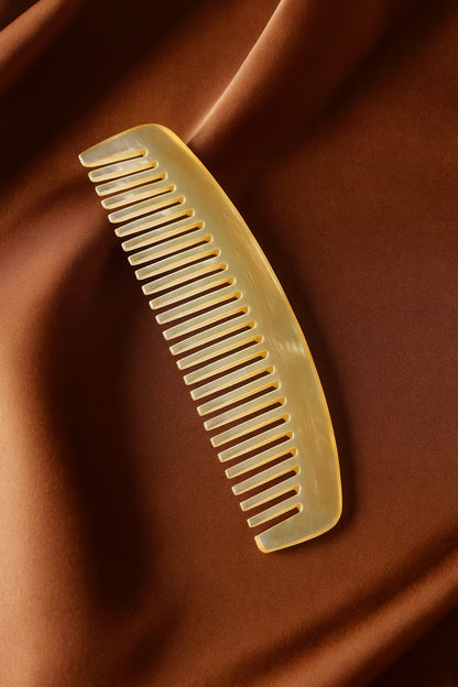 Sorendy Doğal Sığır Boynuzu Seyrek Dişli Kemik Tarak El Yapımı Kıvırcık Saçlar için KT-133 - 15 cm