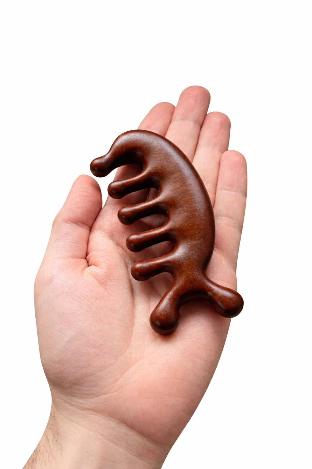 Doğal Ahşap Kafa Derisi Masaj Tarağı Gua Sha Meridyen Akupresür Geniş Dişli Scalp Tarak AT-146