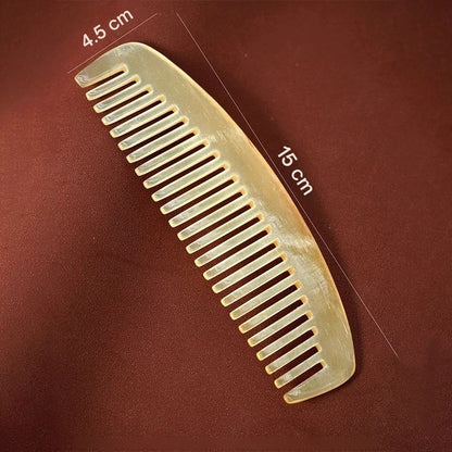Sorendy Doğal Sığır Boynuzu Seyrek Dişli Kemik Tarak El Yapımı Kıvırcık Saçlar için KT-133 - 15 cm