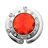 Kristal Taşlı Masa Kenarı Çanta Askısı Katlanır Asma Aparatı Metal Askılık CTA-106 - Kırmızı -1 Adet