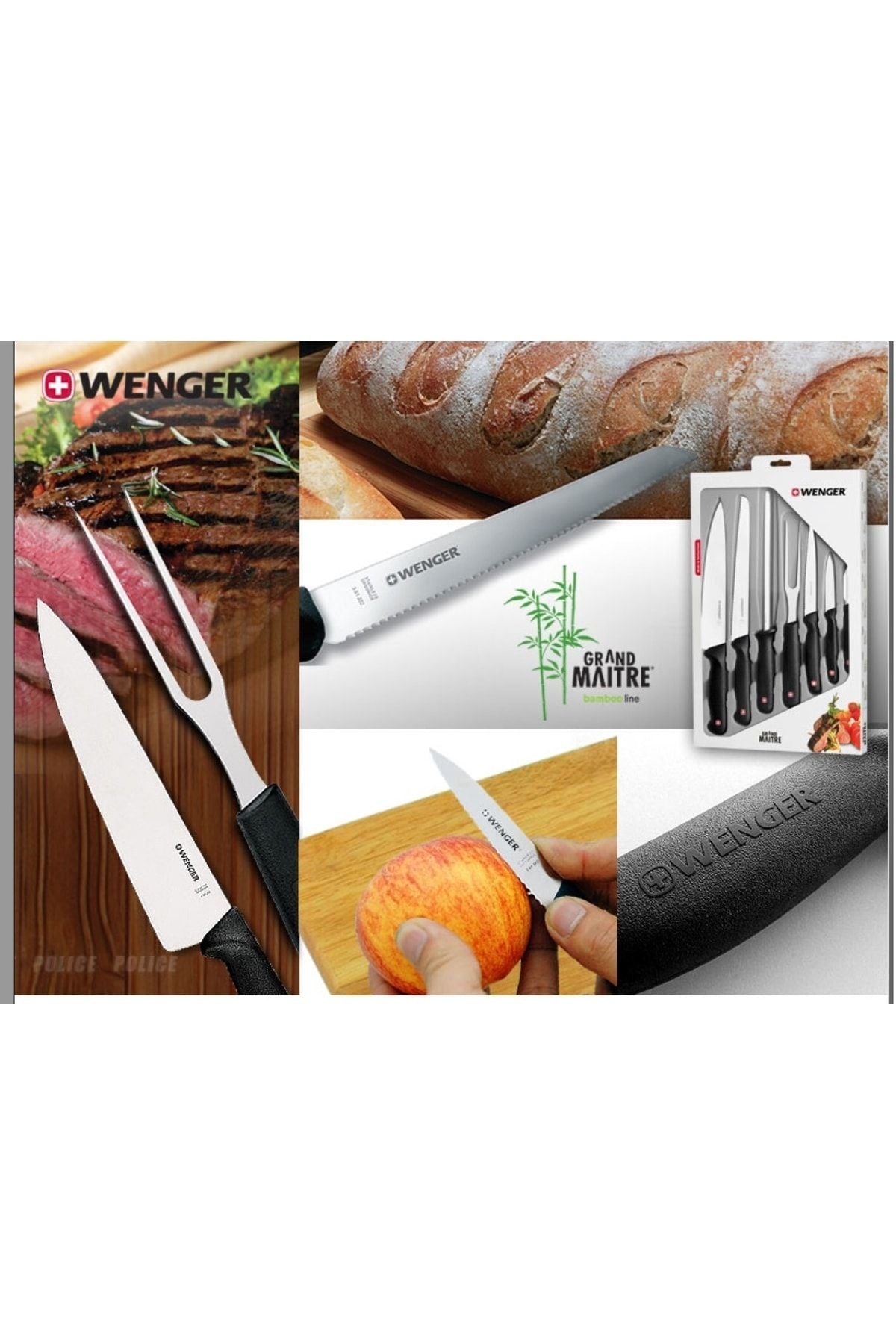 
Grand Maitre 310131 Profesyonel Şef Bıçak Seti Paslanmaz Çelik Isviçre Malı Chef Bıçağı Set 7