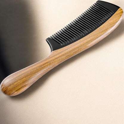 Sorendy Pelesenk Ağaçı Kaplamalı Kemik Dişli Tarak Ahşap Saç Tarağı 20 cm AT-126 Saplı