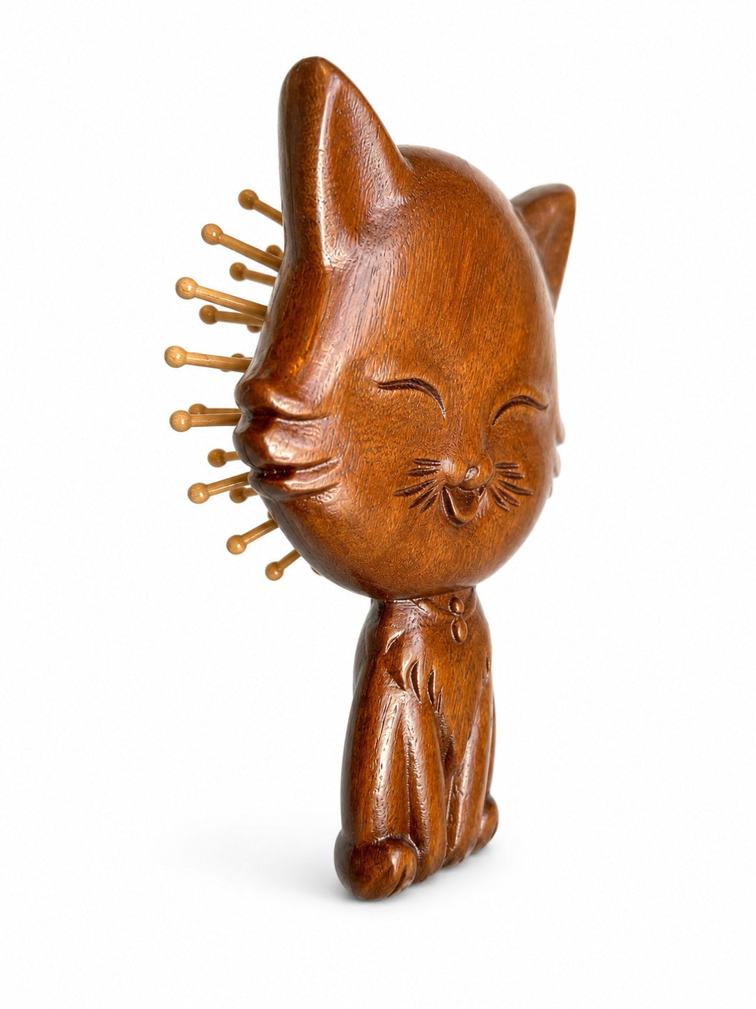 
Sorendy Ahşap Çocuk Saç Fırçası Kedi Şeklinde Desenli İşlemeli 12 cm Mini Boy Ufak Fırça