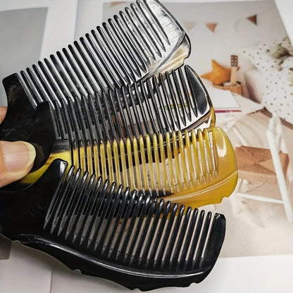 Mini Saplı Çanta Tarağı Doğal Kemik Tarak Boynuz Saç Tarağı El Yapımı Saplı Mini KT-148 - 16 CM