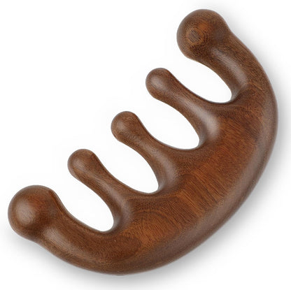 Sorendy Saç Derisi Tarağı Masaj Aleti Ahşap Tarak Meridyen Gua Sha Masaj Aparatı Geniş Dişli Tarak AT-113