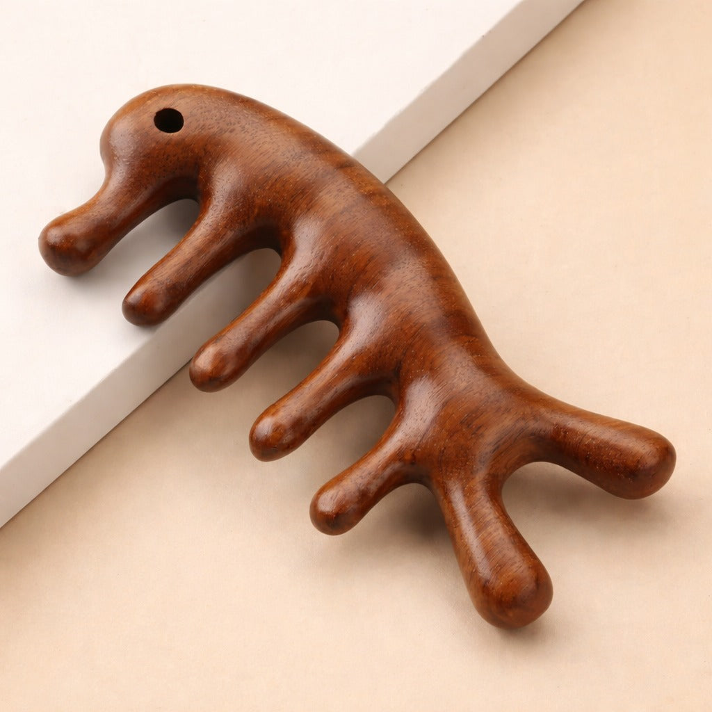 
Sandal Ağacı Skalp Masaj Tarağı Ahşap Gua Sha Kafa Derisi Meridyen Akupresür Masaj Tarağı AT-139
