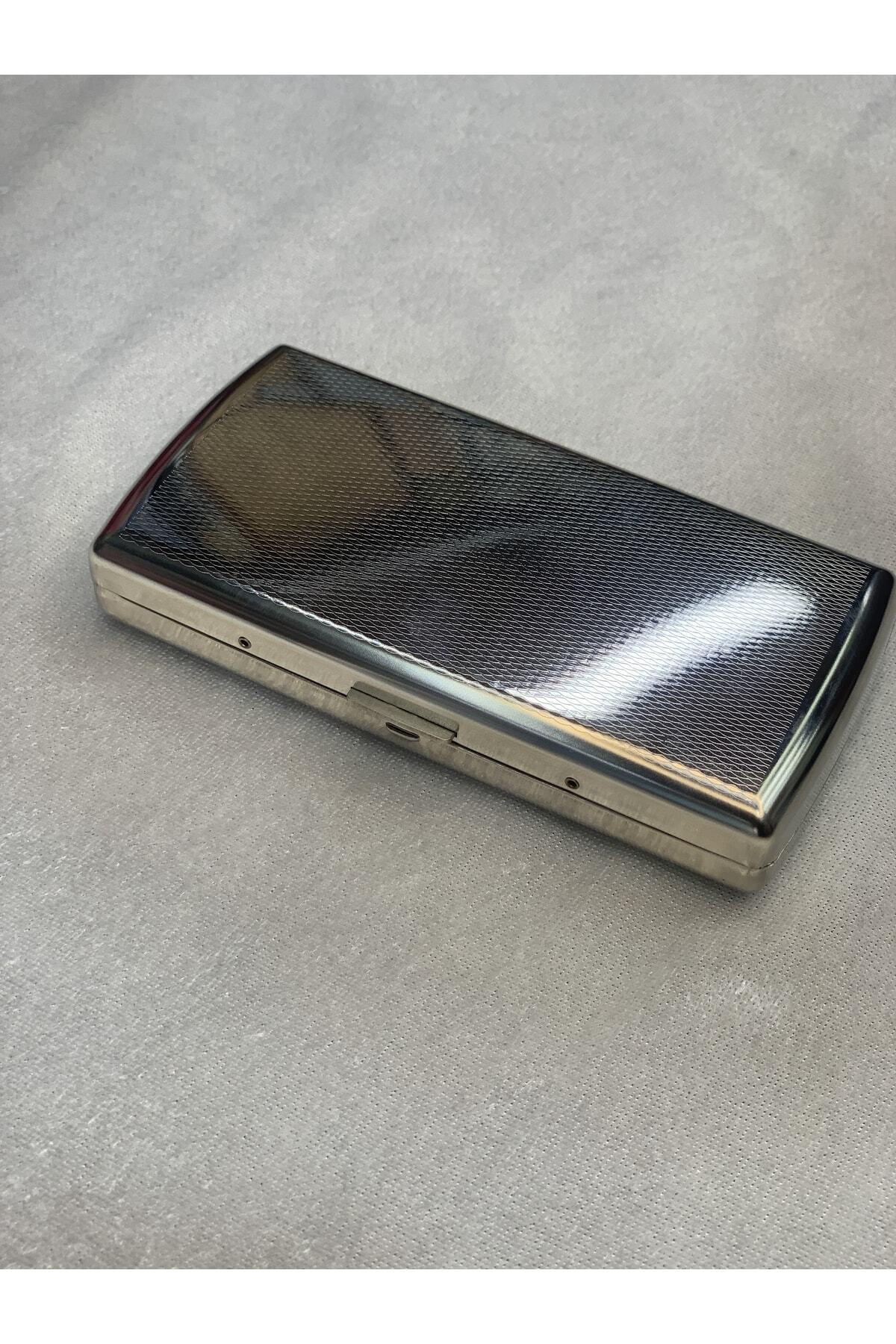Sorendy 20332 Metal Sigara Tabakası Lüks Tasarım Şık Hediyelik Tasarım Desenli Standart Uzun Tabla 110 Mm