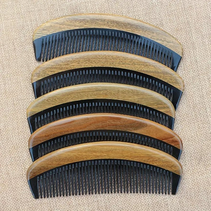 Sandal Ağaçı Kaplamalı Kemik Dişli Tarak Ahşap Saç Tarağı 16 cm AT-130